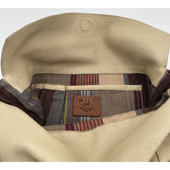 Will Leather Goods Handbag Beige Leather Magnetic Flap Pockets - Picture 6 of 11